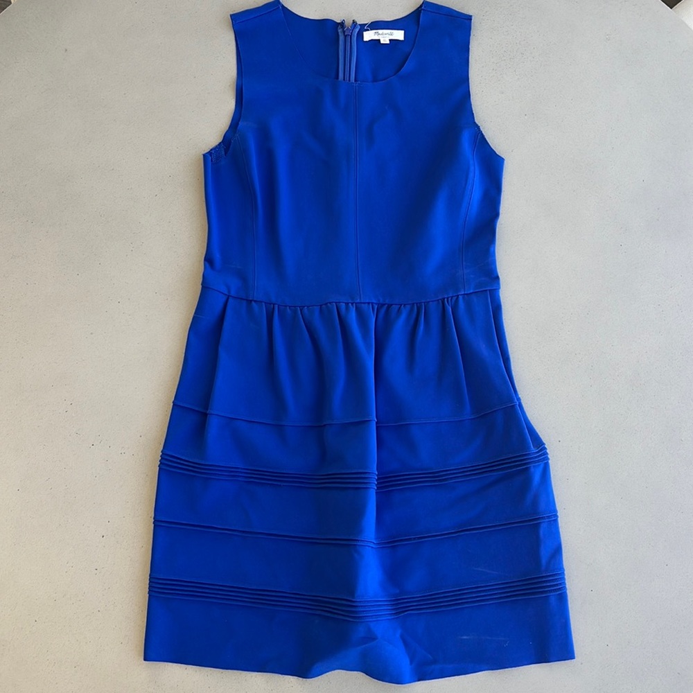 Madewell royal blue stripe detail dress